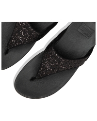 Lulu Glitter Toe-Thongs PU Glitter Black Glitter