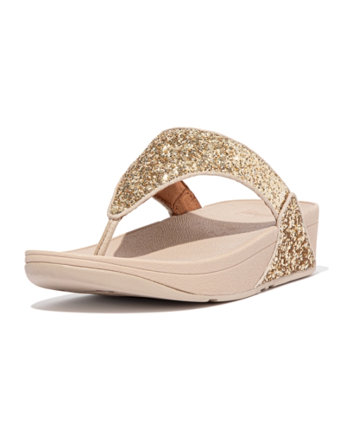 Lulu Glitter Toe-Thongs PU Glitter Platino