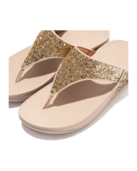 Lulu Glitter Toe-Thongs PU Glitter Platino