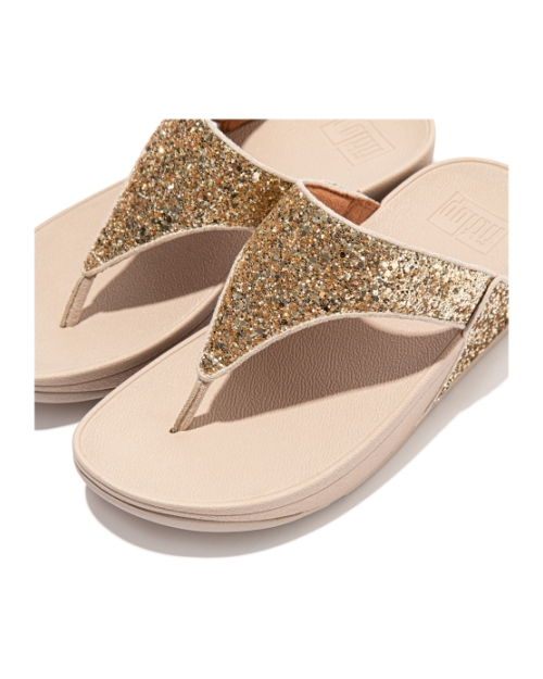 Lulu Glitter Toe-Thongs PU Glitter Platino